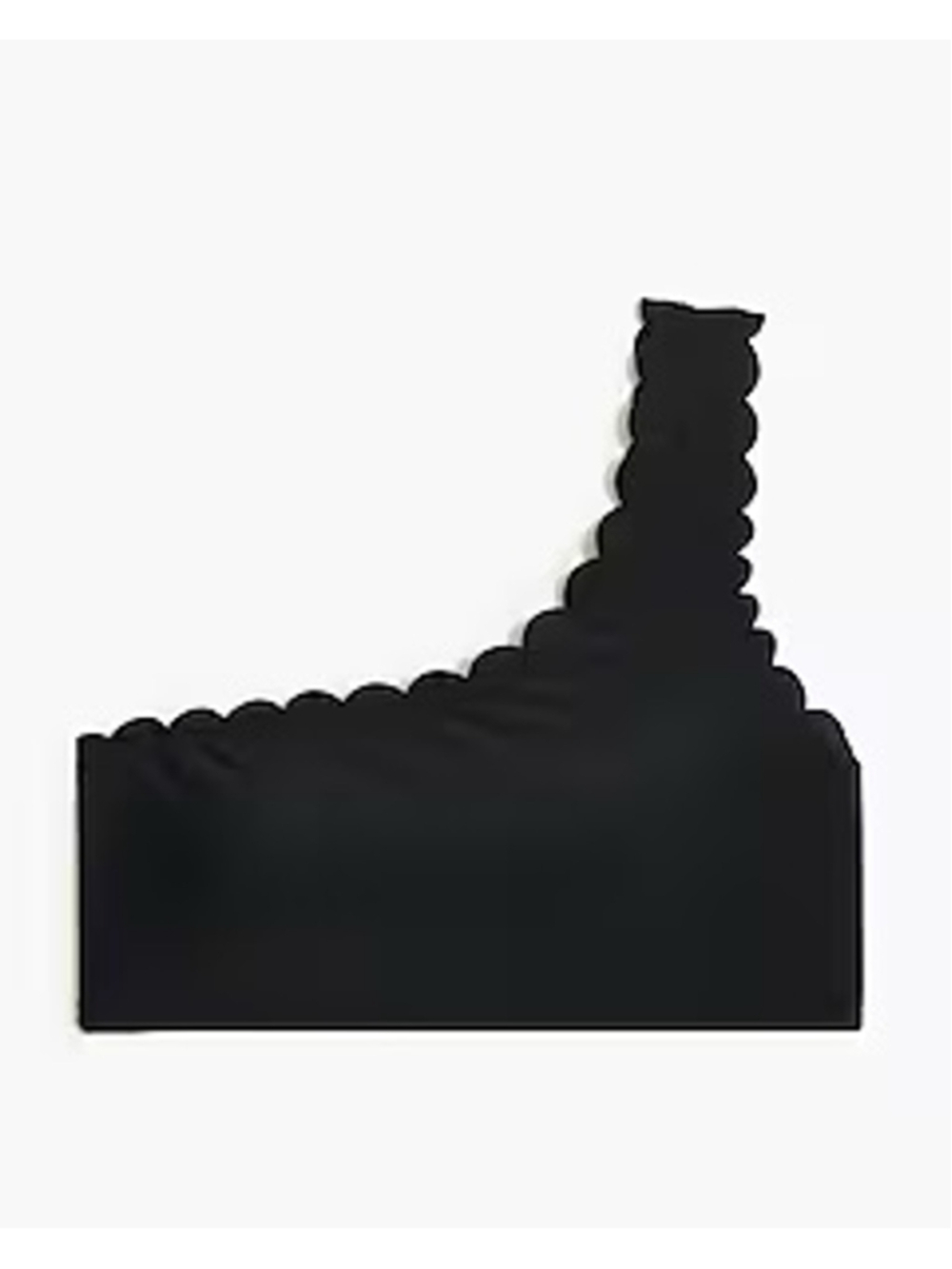 NWT J. Crew Factory Scalloped one-shoulder bikini top size small black BP345